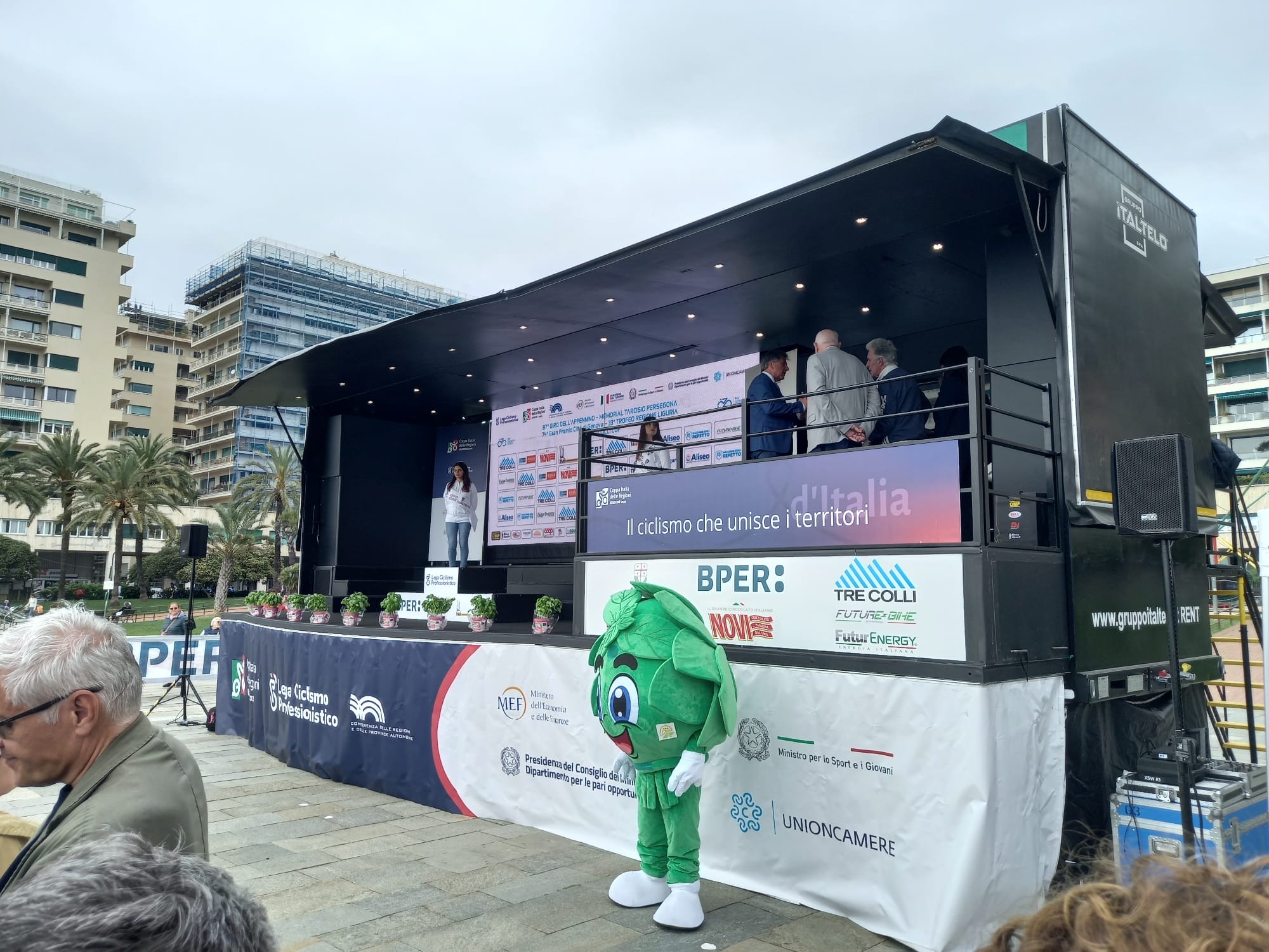 Health Village's Stage set up in Piazza Rossetti.