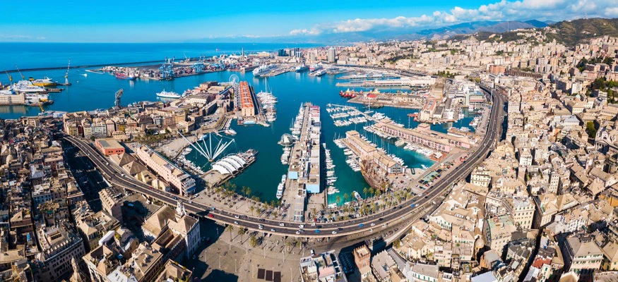Panoramic view of Genoa