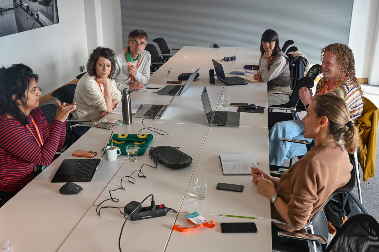 Representative of the Municipality of Genoa seated with the other members of the Marketing and Communication Knowledge Grouprketing and Communication