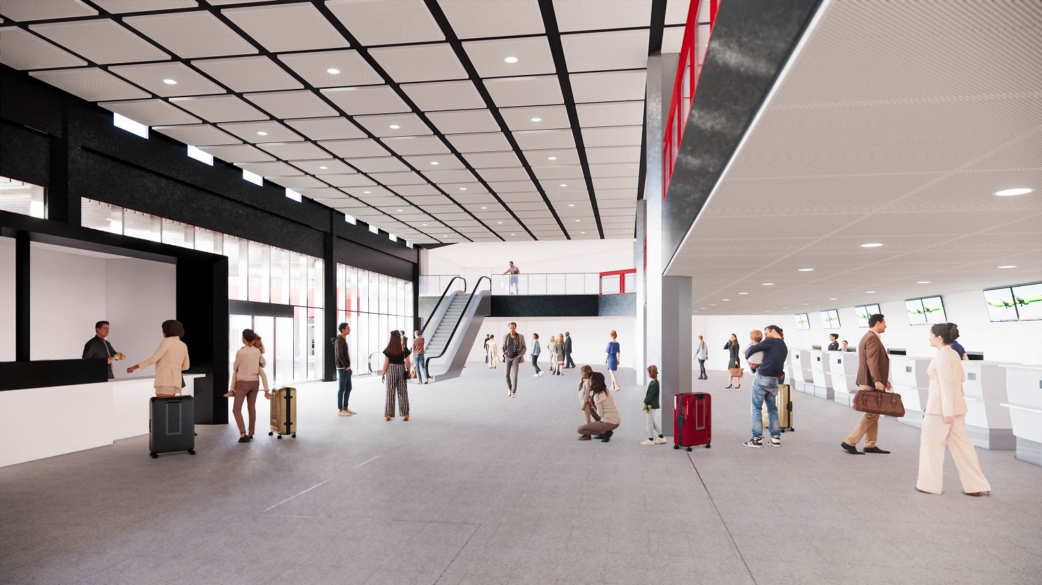 Reconstruction of the new departures area Reconstruction of the new departures area with check stations - in