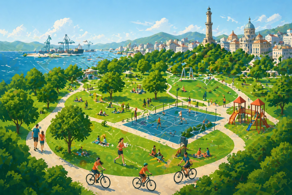 playing area and green